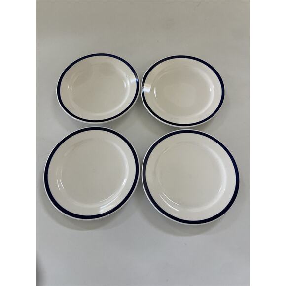 Lot of 4 IKEA Almhult White & Blue 4.25" Saucer Plate Sweden S-343 81 - Picture 2 of 10